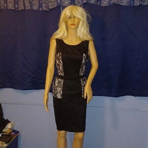 NIP - Black and White Dress With Lace